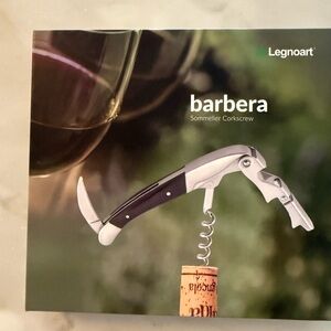 Barbera Sommelier Corkscrew - Black and Silver